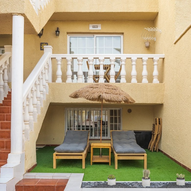 La amplia terraza privada