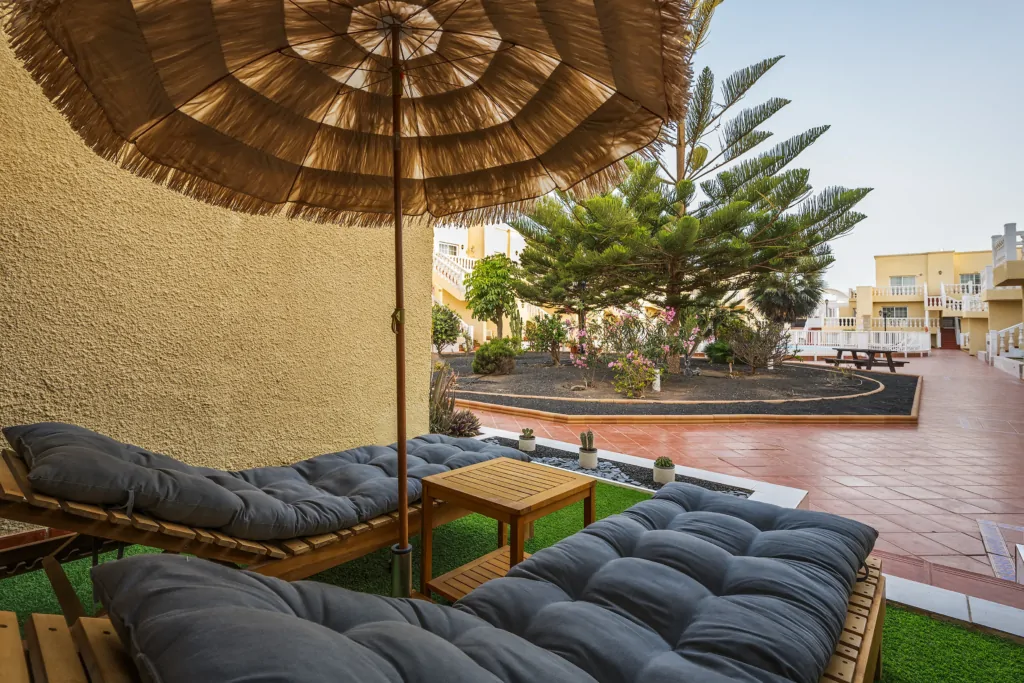La amplia terraza privada